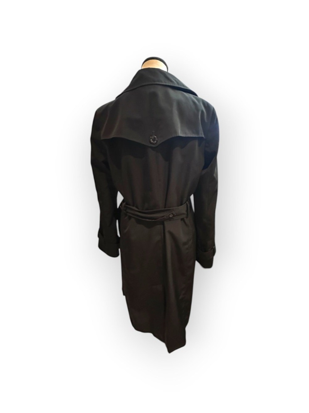 Women’s M Calvin Klein Black Trench Coat - Double Breasted Belted - Picture 8 of 14